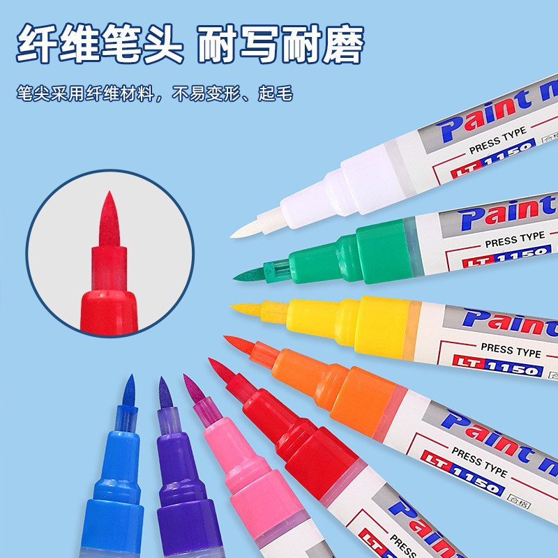 Letu soft-tipped paint pen, industrial pen, tire graffiti marker pen, hand-drawn waterproof and non-fading touch-up pen set details Picture