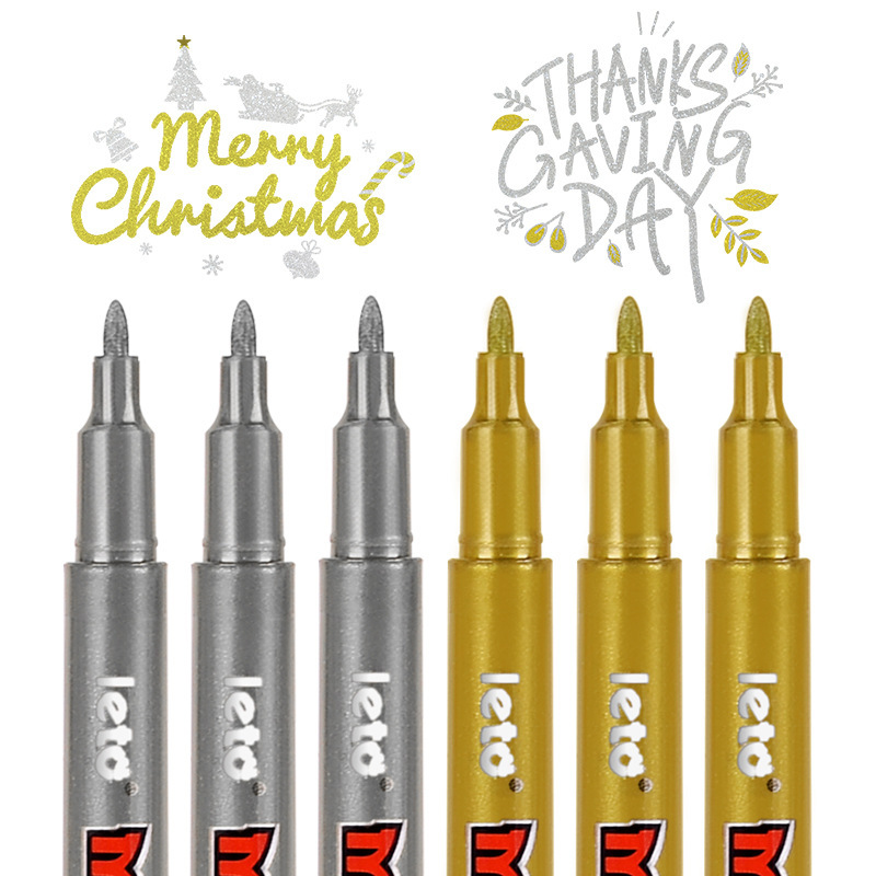 Metal pen, gold and silver craft marker pen, high-gloss waterproof pen, high appearance level water-based paint pen, drawing signature pen Application Scenario