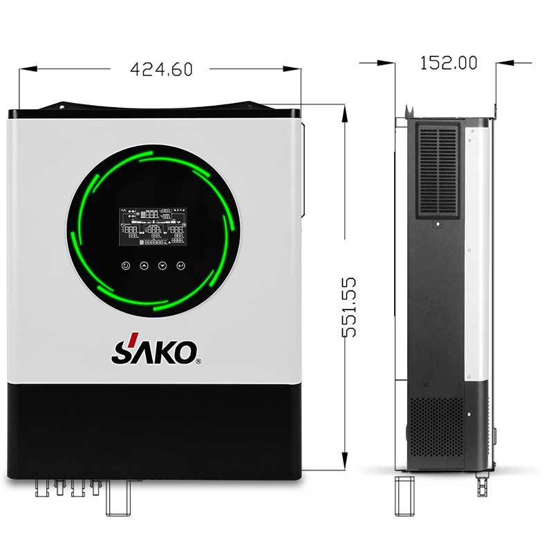 أجهزة عاكسة ضوئية مخزنة من الطاقة الشمسية من طراز SAKO Inverter ذات التحكم العكسي العكسي 8KW11KW details Picture