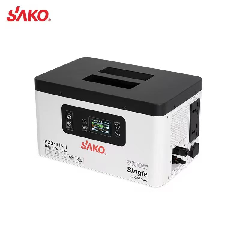 بطاريات الليثيوم المحمولة المستمدة من نظام الطاقة الشمسية المتكامل SSAKO ES Tكامل 300W500W1KWH details Picture