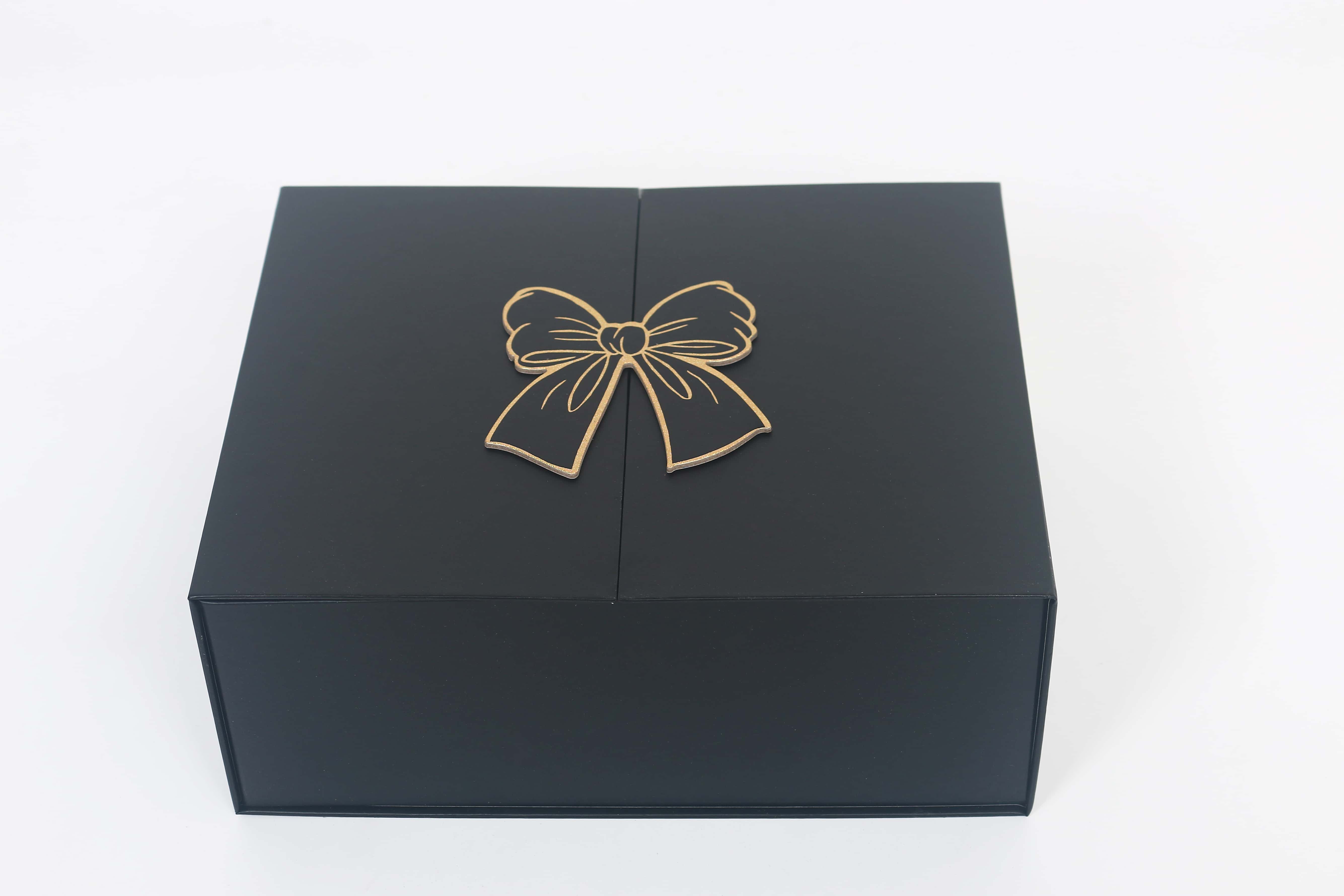 Z305# Double-opening bow buckle Gift box, iron-absorbing folding box, jewelry storage, birthday gift box, multiple colors available, customizable Item Picture