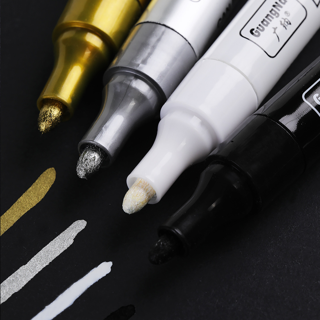 Guangna paint pens, white waterproof tire pens, oil-based non-fading painting, signature doodling pens, quick-drying touch-up pens details Picture