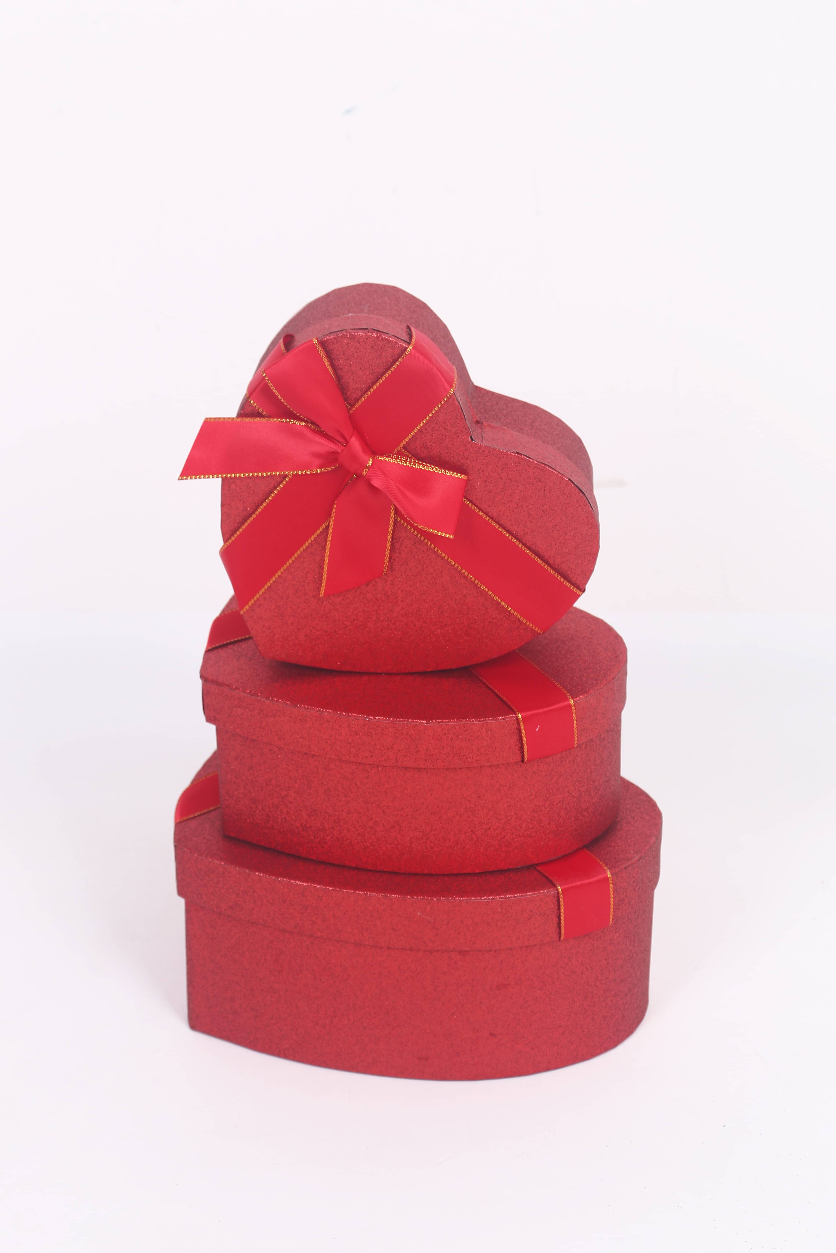 3405# Love Gift Box Three-piece Set, Red heart-shaped Gift Box, Souvenir, Festival gift Packaging box, Exquisite gift box details Picture