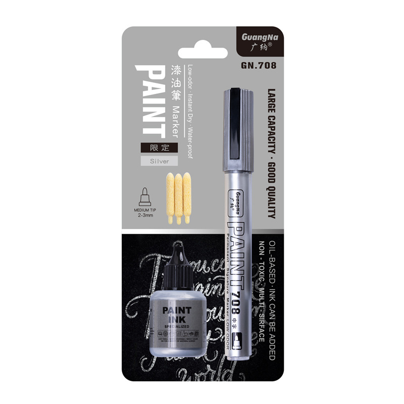Guangna paint pens, white waterproof tire pens, oil-based non-fading painting, signature doodling pens, quick-drying touch-up pens Item Picture