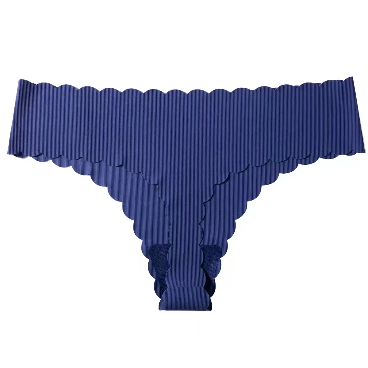 1097# European and American export European size because of the ribbed ice silk seamless wavy edge thong women's large size low-waist underwear QNI Application Scenario