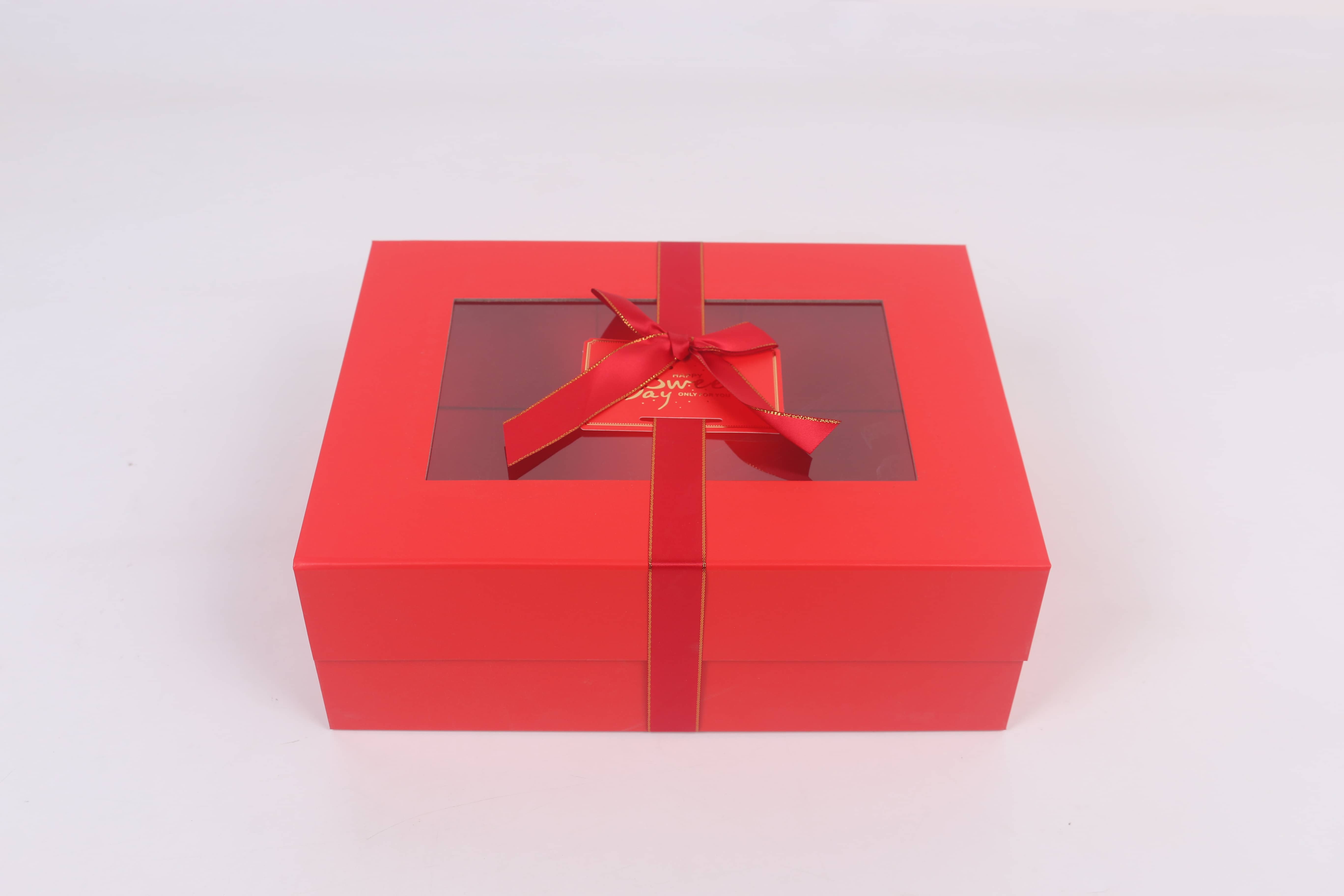 Z264# Single window Ribbon folding Gift Box, Creative gift packaging box, magnetic folding box, Souvenir Gift box