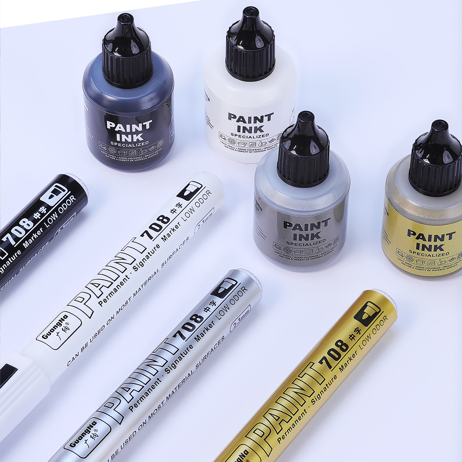 Guangna paint pens, white waterproof tire pens, oil-based non-fading painting, signature doodling pens, quick-drying touch-up pens Specification image
