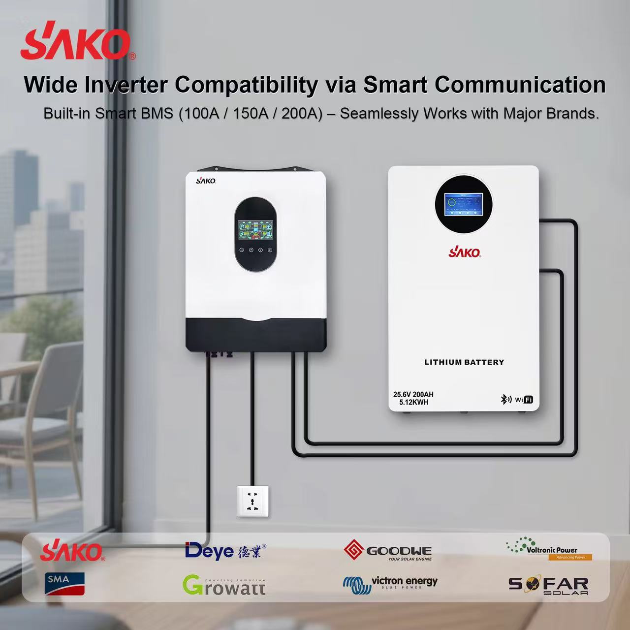 SAKO Li-Sun solar energy system stores lithium-ion batteries for household use, including 24V, 48V, 100AH, 200ah, 400ah and 600ah batteries details Picture
