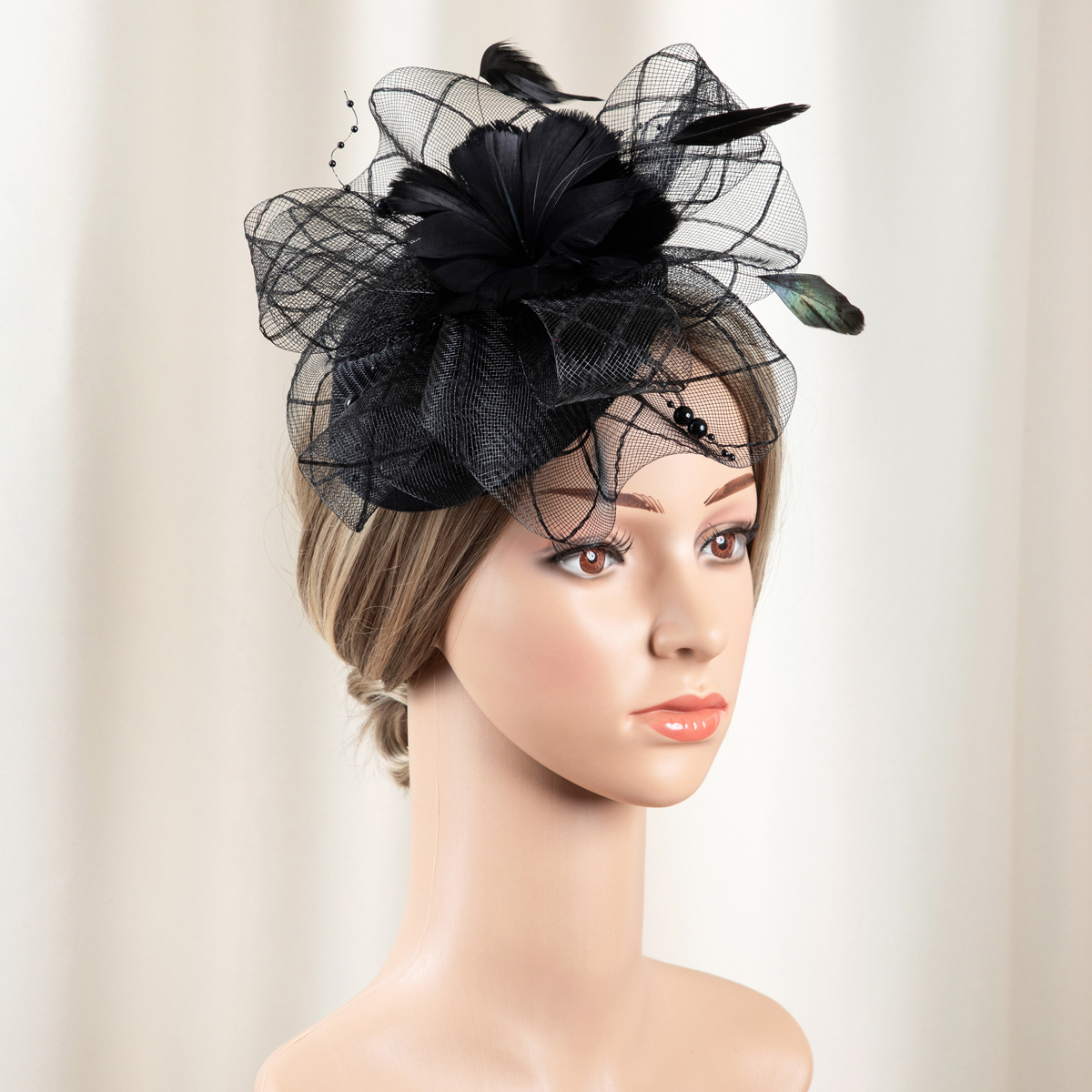 1 piece of handmade floral feather accessory for ladies, party birthday, horse race, wedding, Christmas, Halloween hat, church hat, Derby hat. 123356598 details Picture