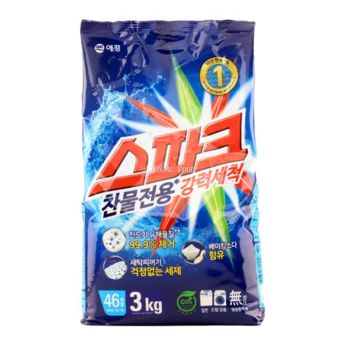 Free shipping! Korean imported Aijin Spac laundry detergent (suitable for cold water) 3kg, powerful decontamination and mite removal