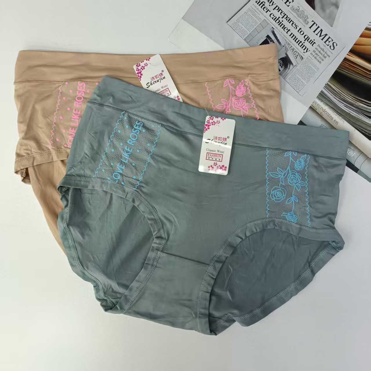 1638# underwear for export to the Middle East and Africa, large-sized underwear for women, solid-color printed underwear, women's briefs, QNI Application Scenario