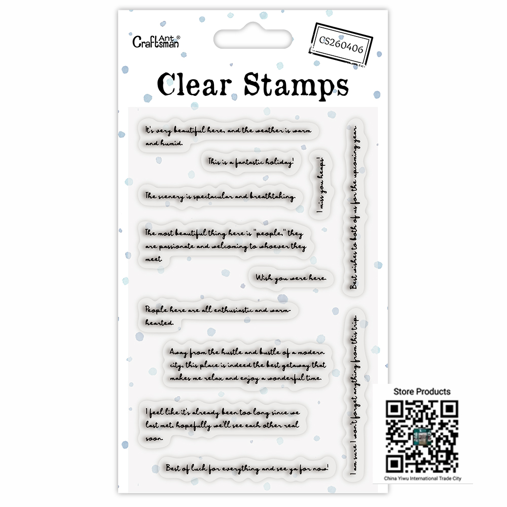 Travel & Greeting Sentiment Clear Stamps, Transparent Silicone Stamps for Journaling Scrapbooking Card Making CS260406 full figure