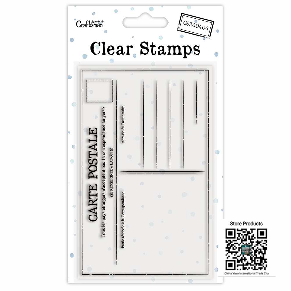 Vintage French Postcard Clear Stamp, Retro Border Silicone Stamp for Journaling Scrapbooking Card Making CS260404 full figure