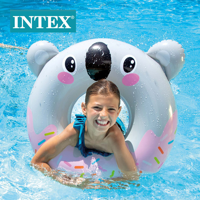 Wholesale of INTEX59266 children's cartoon animal-shaped swimming rings, baby armpit rings, safety pvc water play float rings Application Scenario