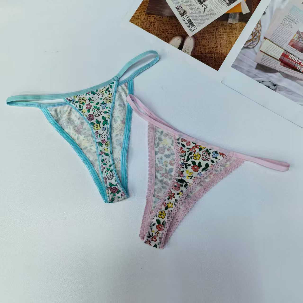1620# underwear for export to the Middle East and Africa, women's sexy and sexy strappy underwear, spicy girl floral thongs, QNI Application Scenario