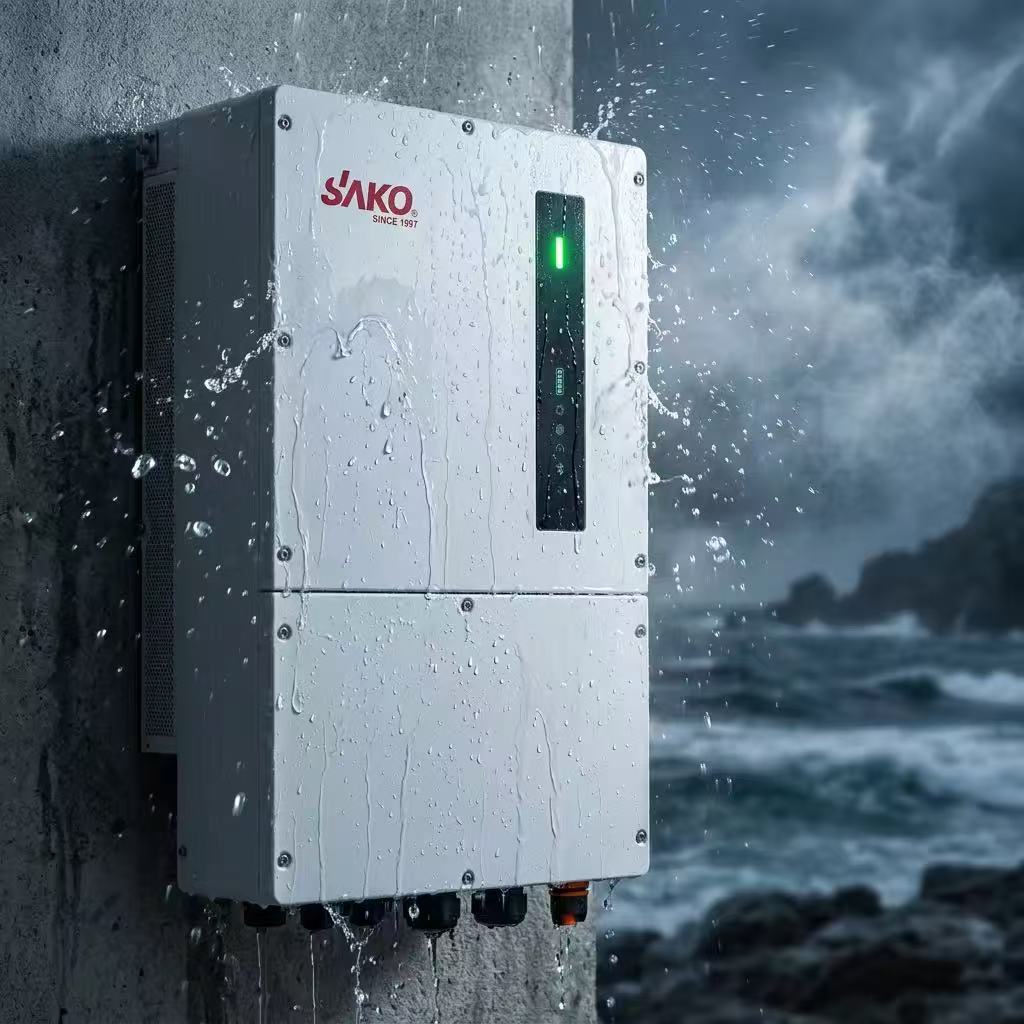 SAKO SUNIN 30KW, 40KW, 50KW three-phase hybrid solar inverter, IP66 household energy storage wall-mounted inverter details Picture
