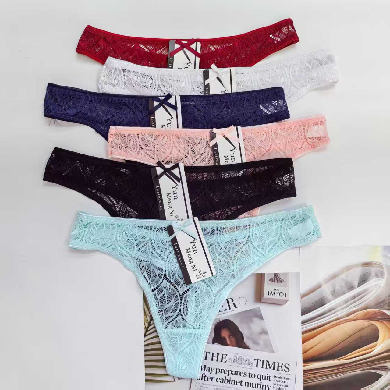 1476# Underwear for export, romantic lace underwear, light, breathable, pure and sexy thong, women's lace underwear QNI Item Picture