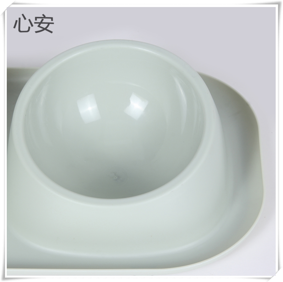 Pet bowl, cat and dog bowl, double-bowl position, leak-proof food bowl, tilted to protect the cervical vertebrae, double-bowl integrated pet feeder Item Picture
