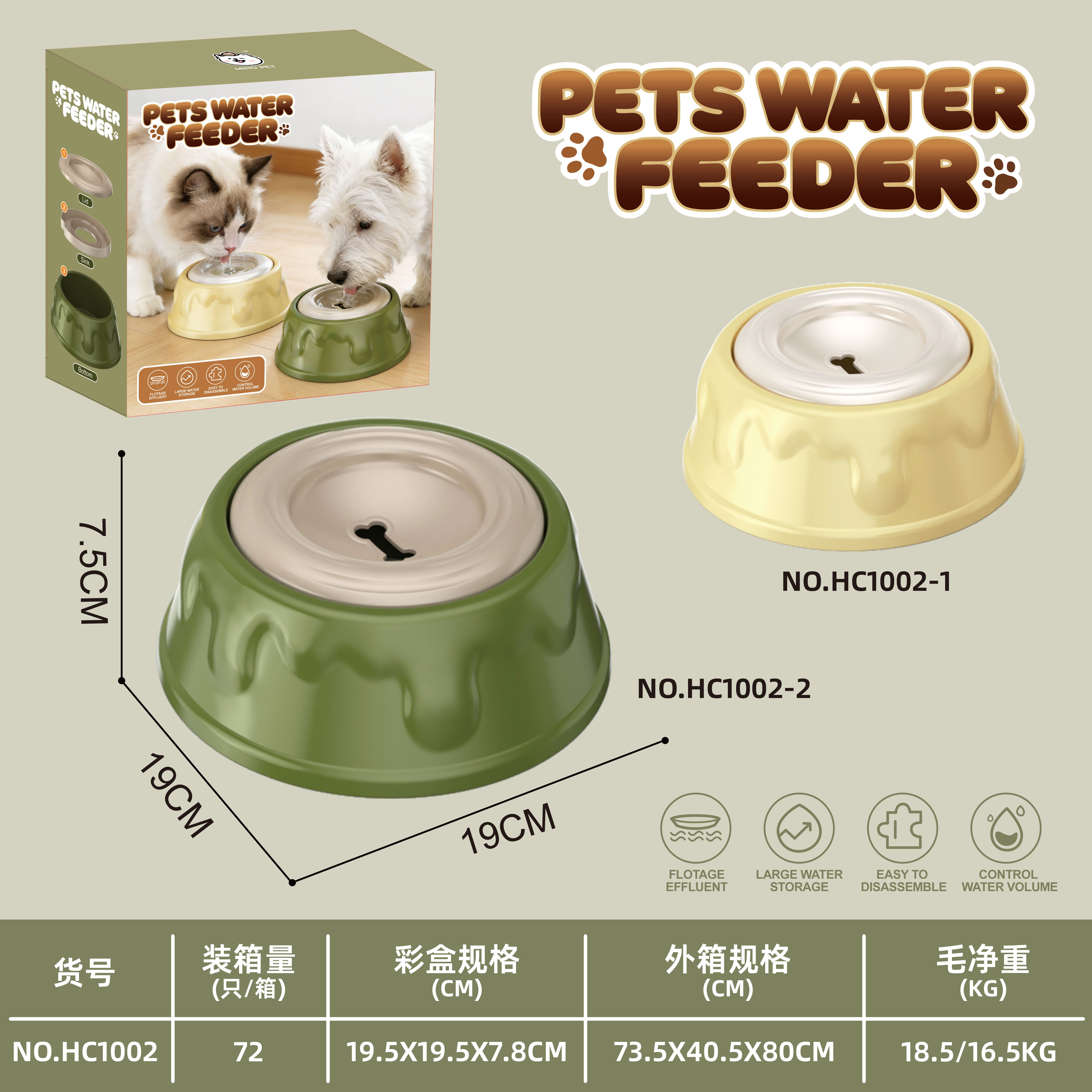 Milk candy series moisture-proof spout suspended pet water dispenser details Picture