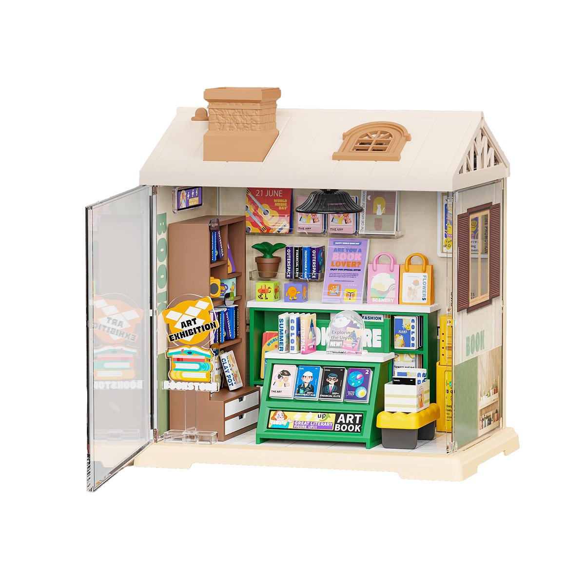 艺术书店DIY微缩场景拼装小屋
