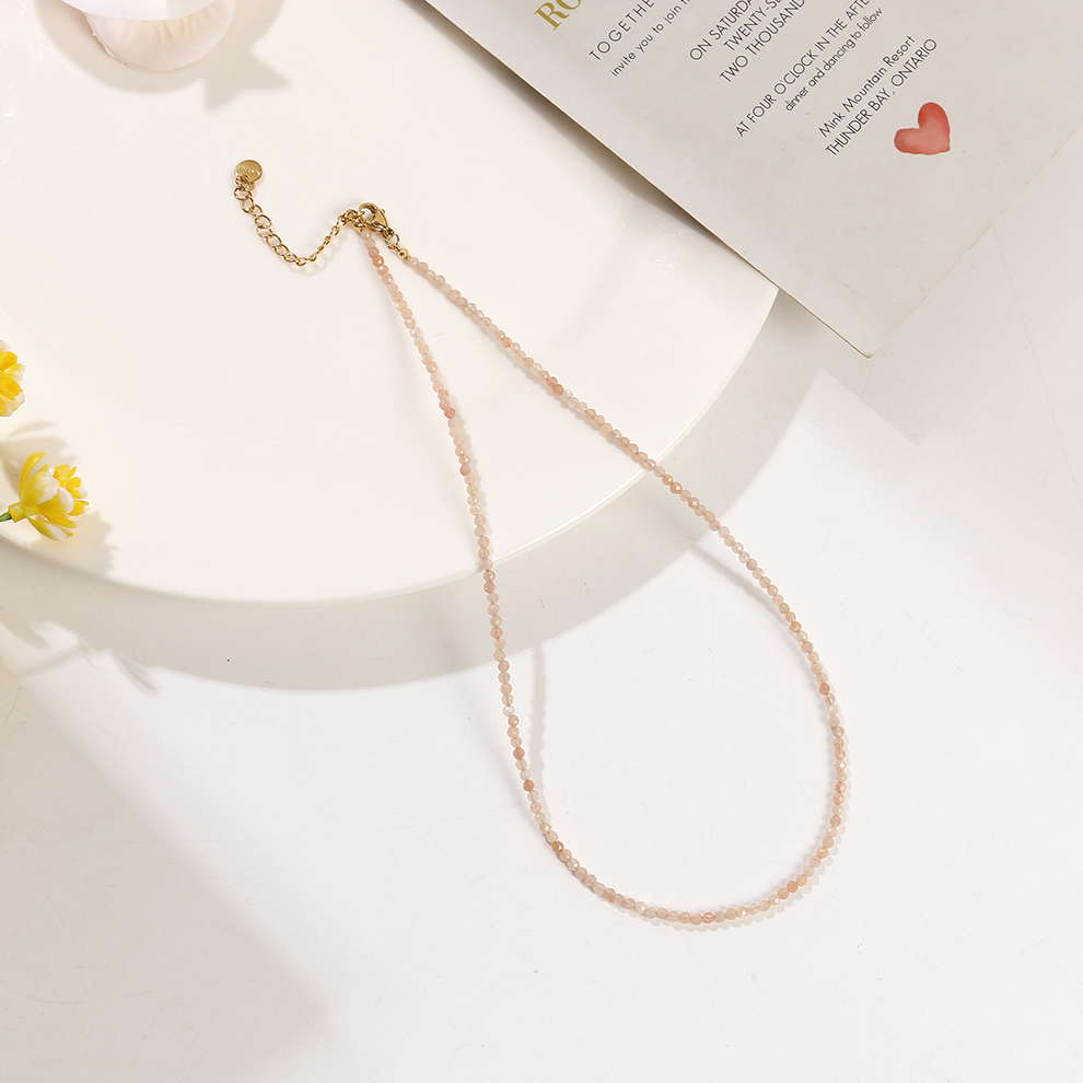 Natural crystal necklace, small particle natural stone neck chain, clasp chain, layering magic necklace pic 10