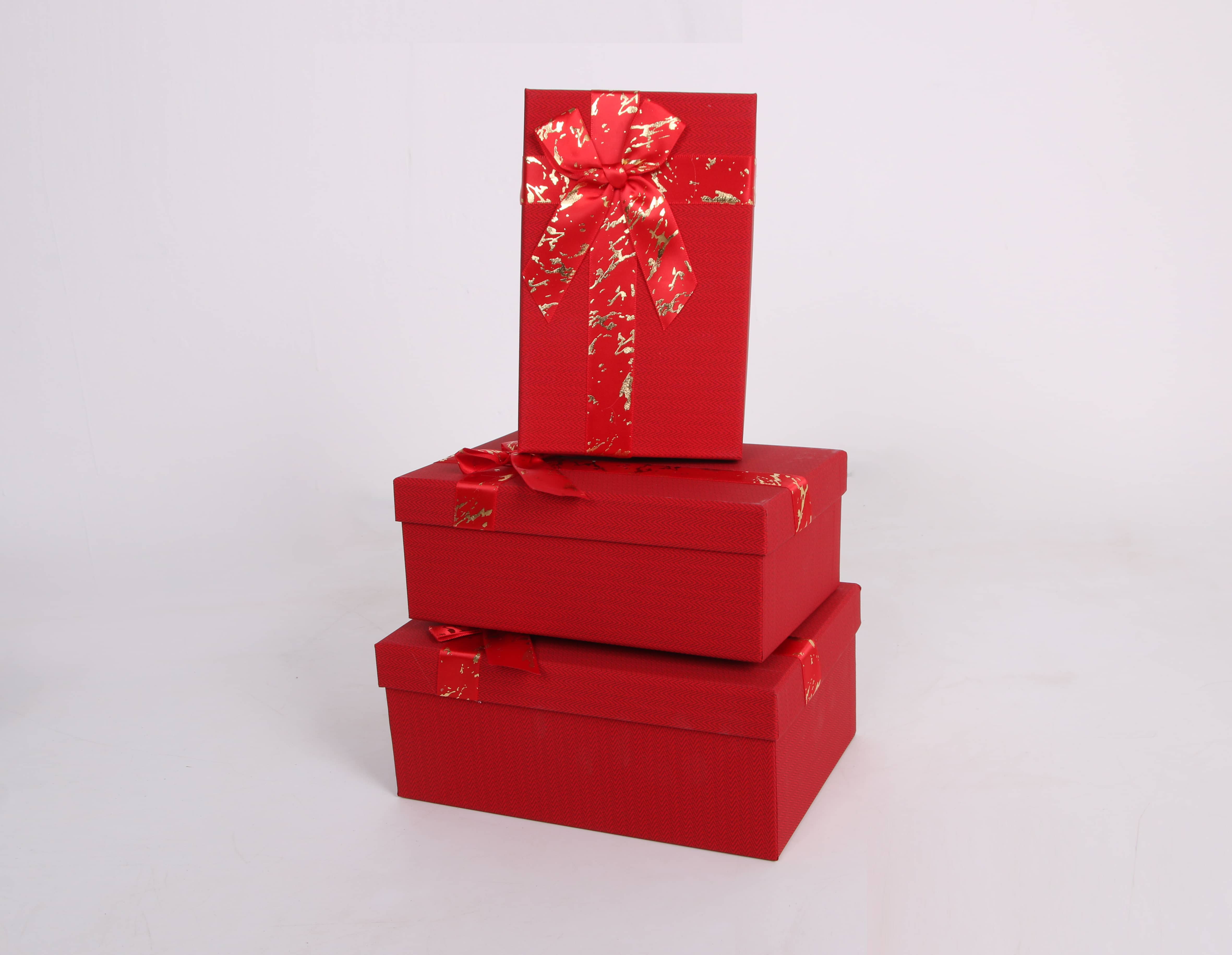 3404# Rectangular three-piece set, gilded stone pattern ribbon Gift box, souvenir, festival gift packaging box, exquisite gift box, special paper gift box, factory direct sales