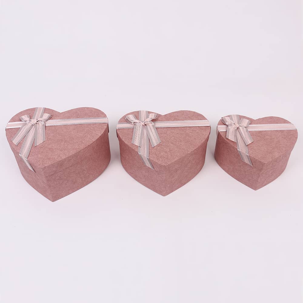 3407# Heart-shaped Gift Box, Large Three-piece set, Bow Ribbon Souvenir Box, Holiday Gift Box pic 5