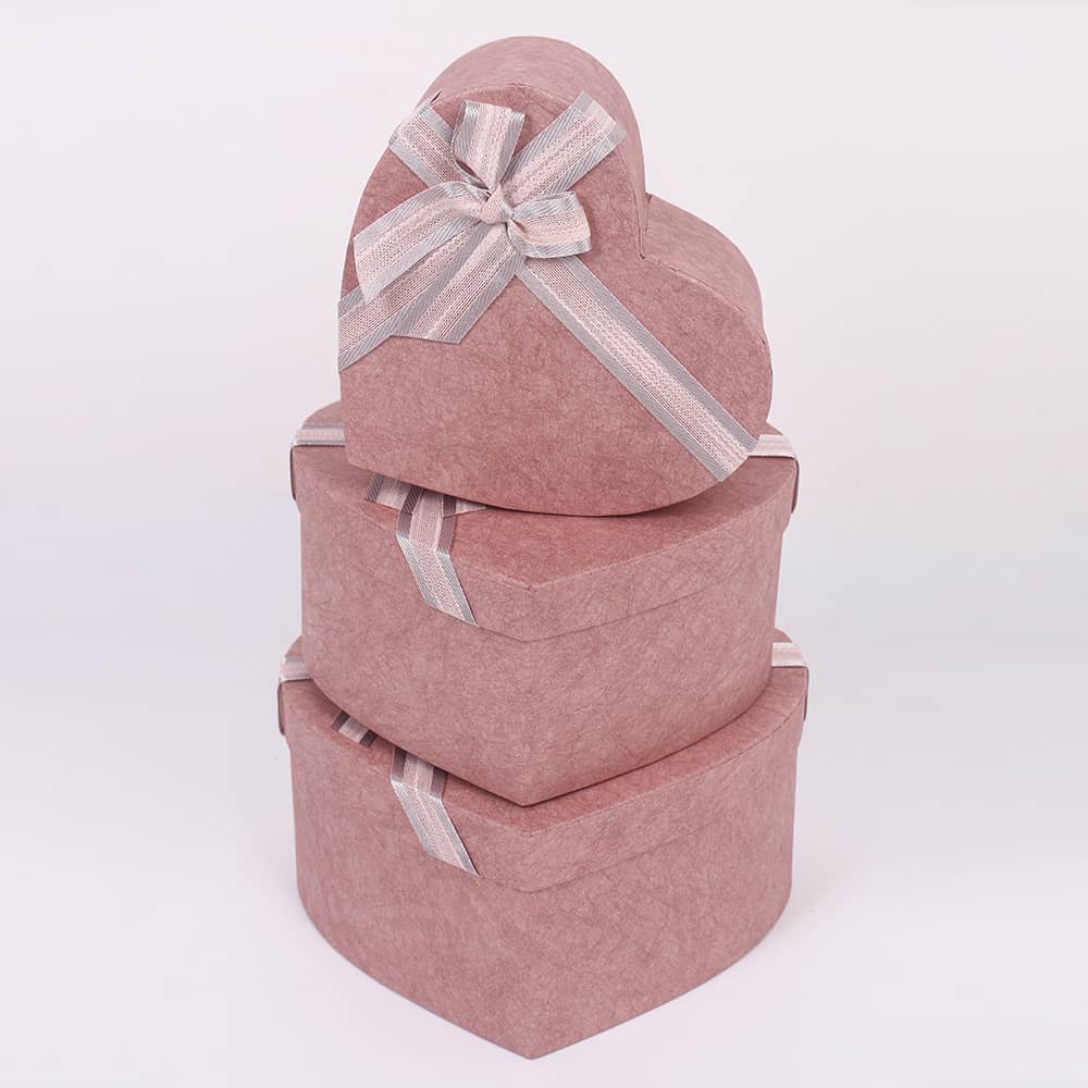 3407# Heart-shaped Gift Box, Large Three-piece set, Bow Ribbon Souvenir Box, Holiday Gift Box pic 6
