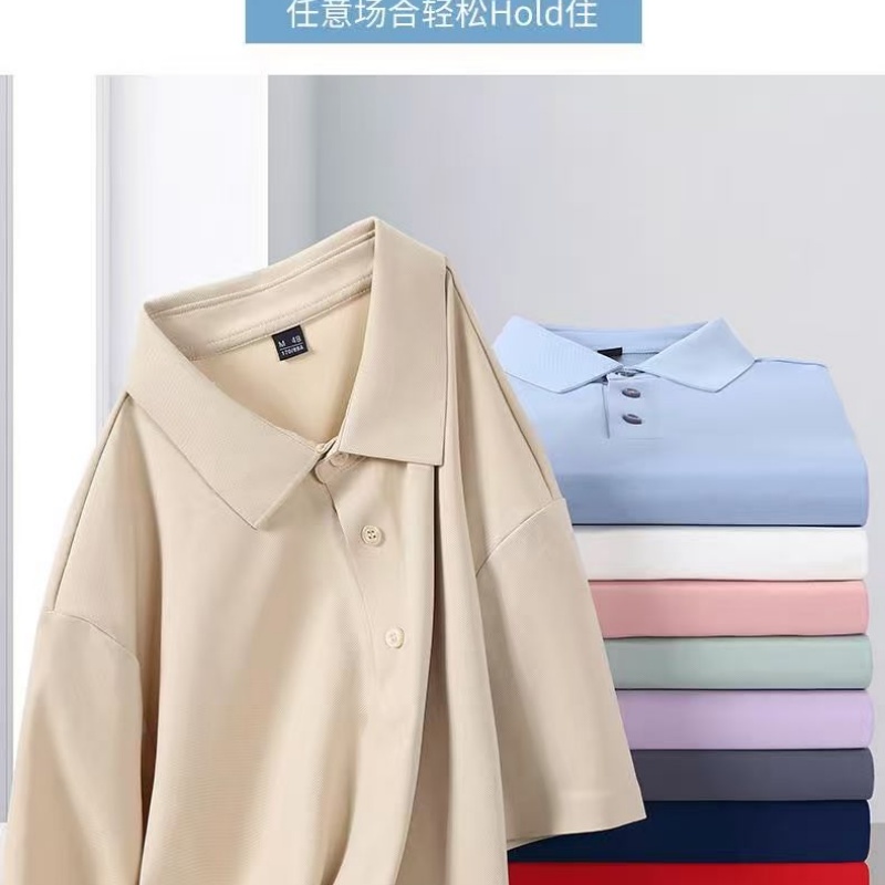 LLFZ-T51 Mark Series Copper ammonia Brocade two-level collar lapel Polo for both men and women Application Scenario
