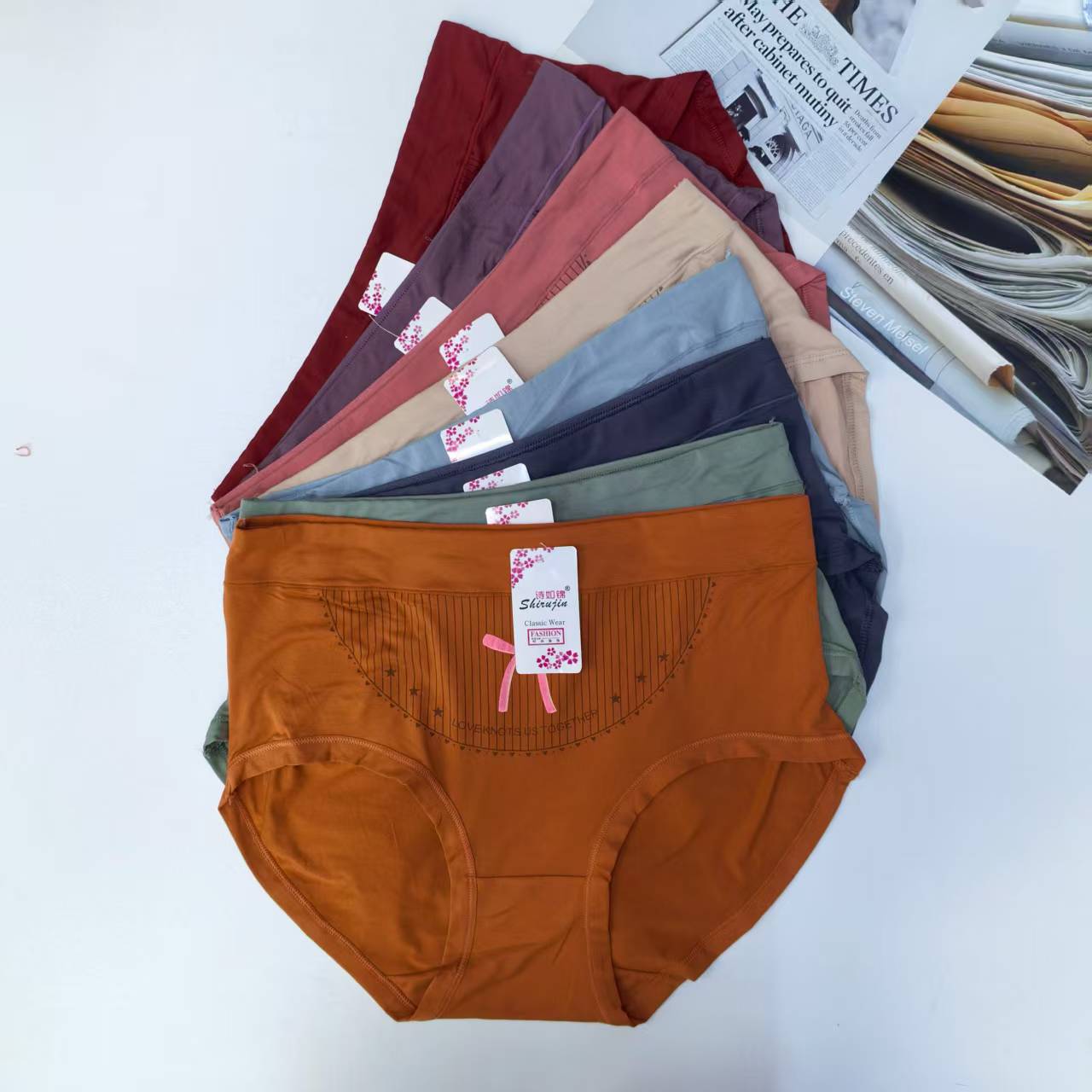 1639# Underwear for export to the Middle East and Africa, women's printed high-waisted underwear, printed fashionable underwear, women's triangle underwear, QNI details Picture