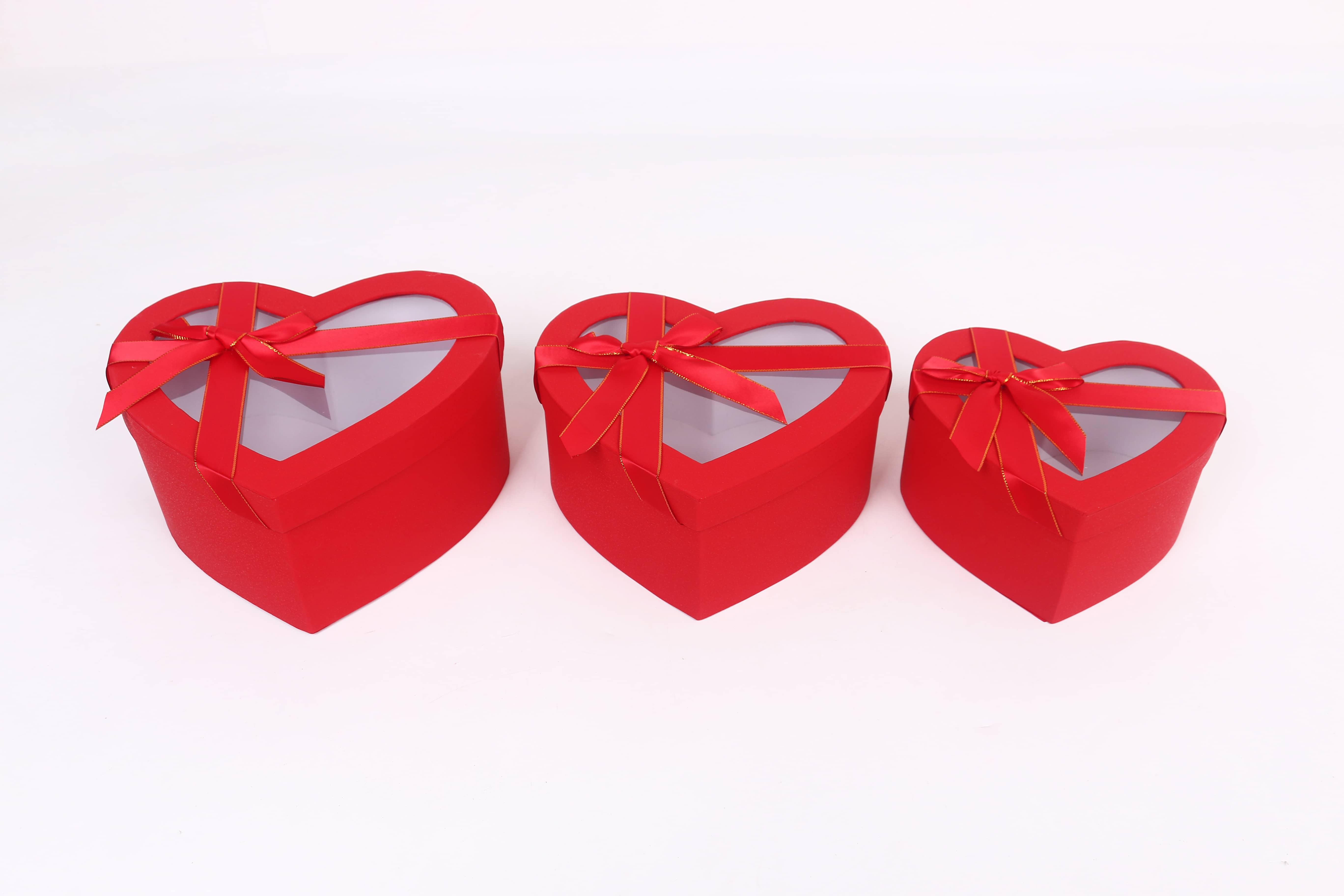 3407# Heart-shaped Window Gift Box, Bow Ribbon Souvenir Box, Holiday Gift Box pic 2