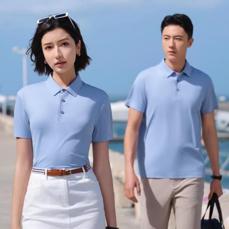 LLFZ-T51 Mark Series Copper ammonia Brocade two-level collar lapel Polo for both men and women Specification image
