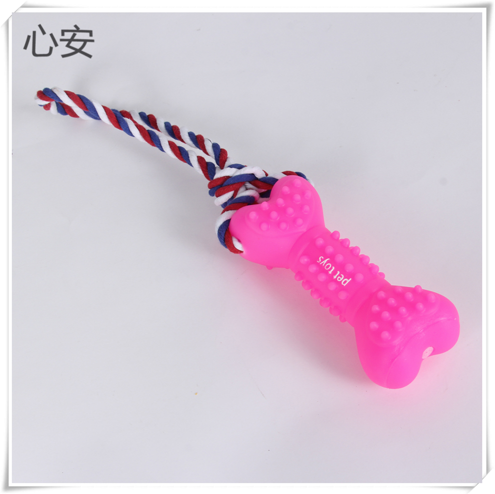Export toy dog bone-shaped self-entertainment and boredom toy, durable chewing and teething interactive pet products for dog training Application Scenario