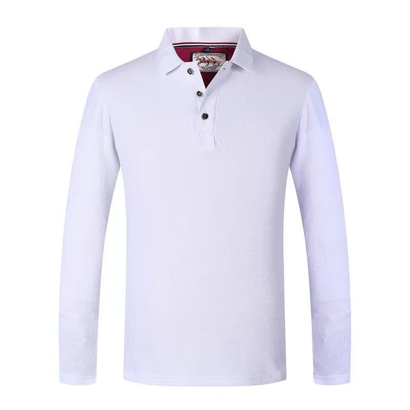LLFZ-1999 Pure cotton Paul Lapel long-sleeved polo shirt for men's casual wear details Picture