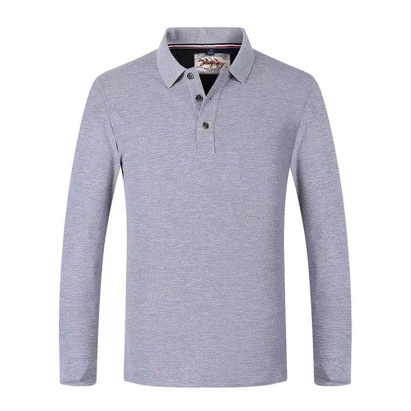 LLFZ-1999 Pure cotton Paul Lapel long-sleeved polo shirt for men's casual wear Specification image