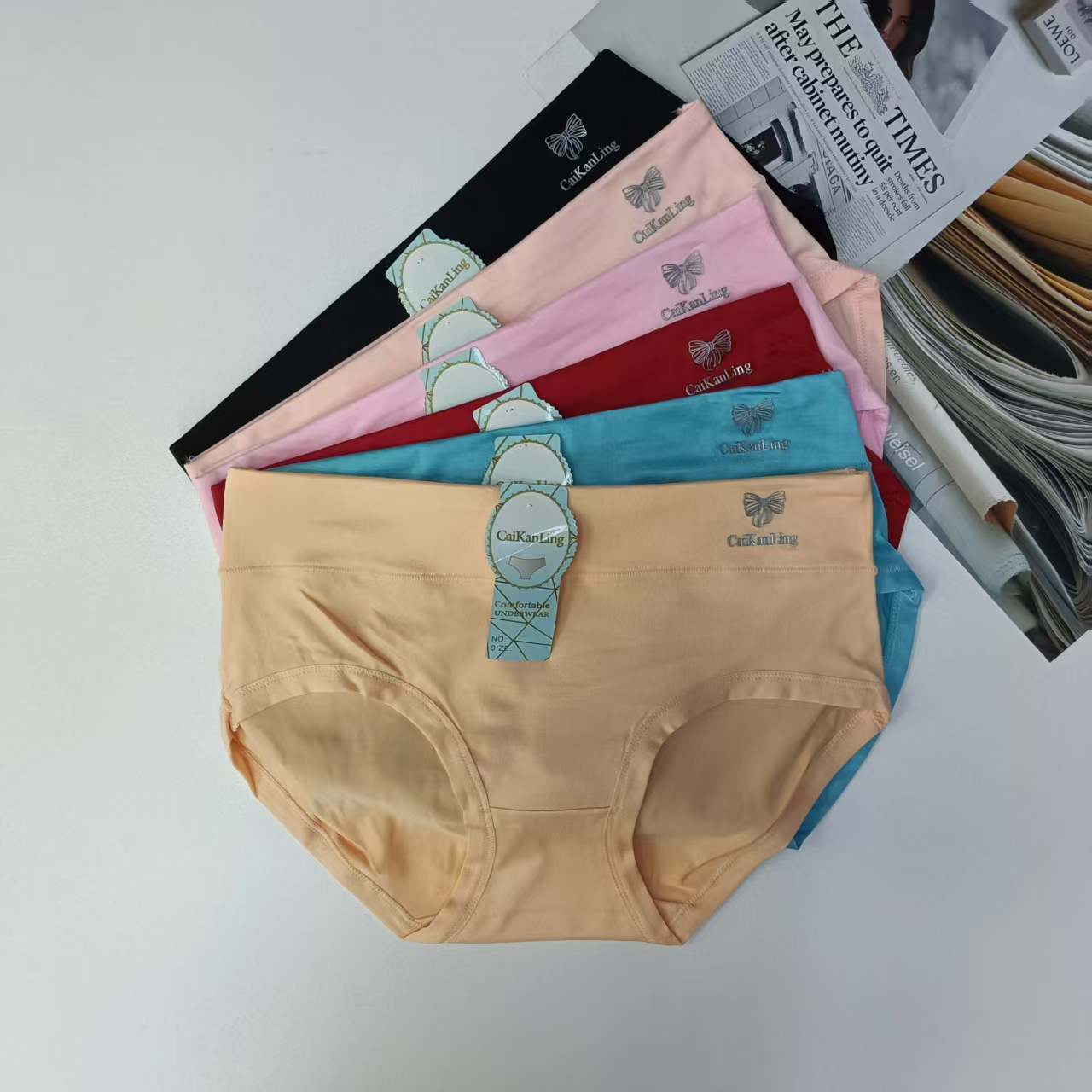 1637# Underwear for export, women's printed high-waisted underwear, 3D printed fashionable underwear, women's triangular underwear, QNI details Picture