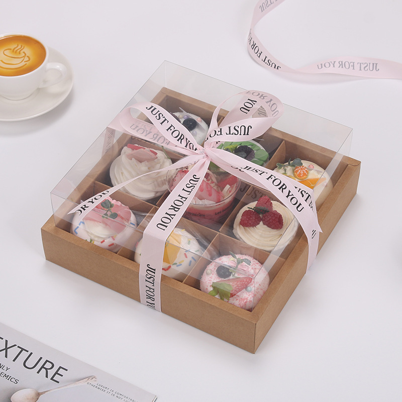 High-end custom foldable PVC top and bottom cover, window cake box, gift box, excellent choice for giving gifts, product packaging box, souvenir gift, cake box, 12-compartment product packaging box