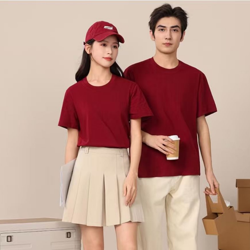 LLFZ-022 combed pure cotton shoulder T-shirt (Non-individual packaging) Short-sleeved workwear T-shirt details Picture