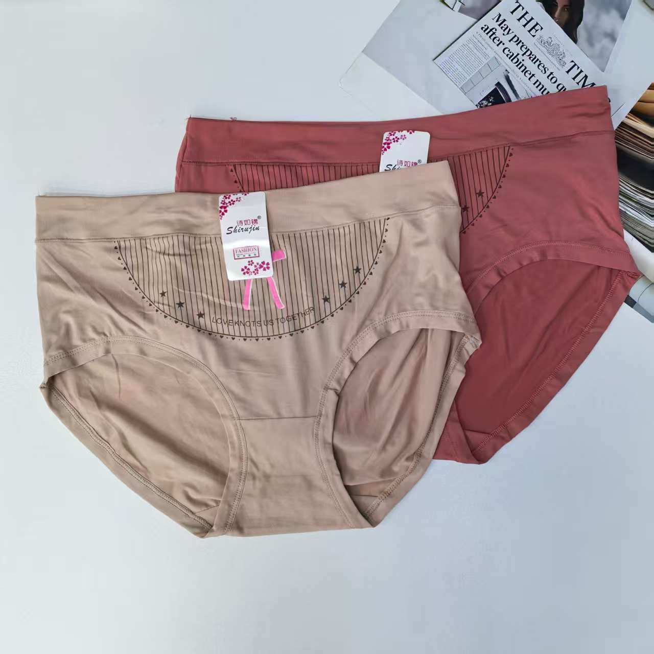 1639# Underwear for export to the Middle East and Africa, women's printed high-waisted underwear, printed fashionable underwear, women's triangle underwear, QNI Application Scenario