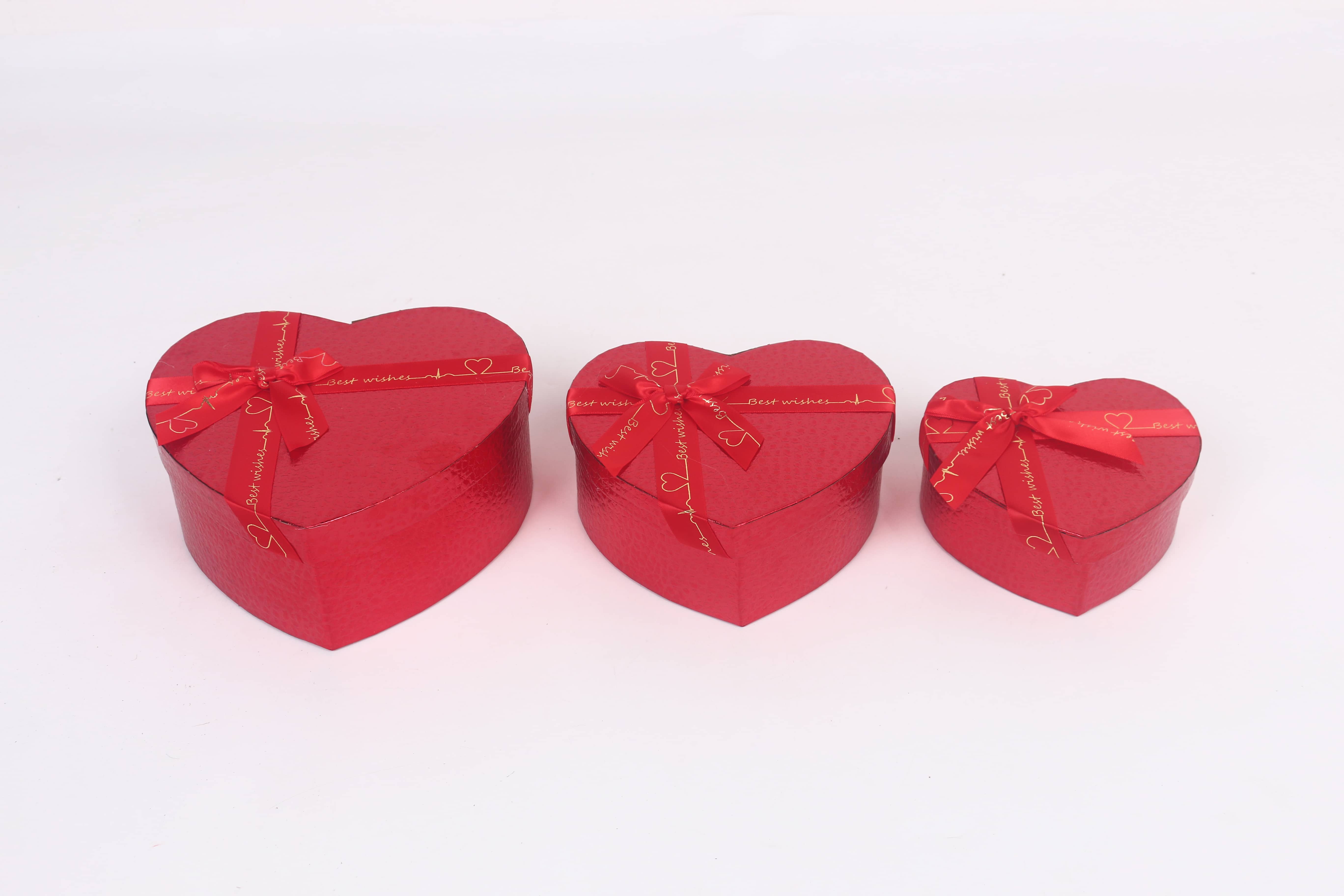 3405# Love Gift Box Three-piece Set, Heart-shaped Gift Box, Souvenir, Festival Gift Packaging Box, Exquisite Gift box, Lychee pattern Gift box, Factory direct sales pic 2