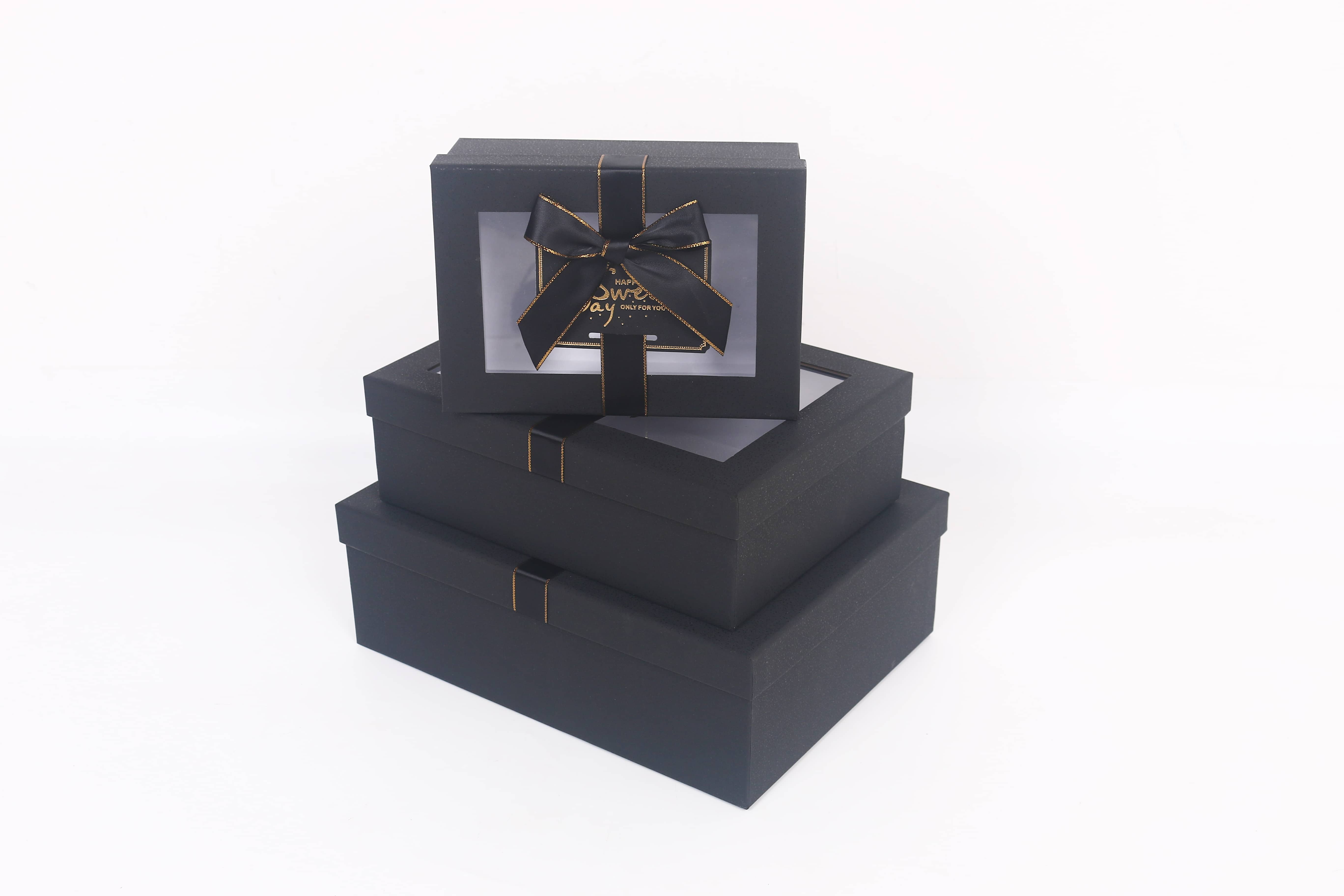 Red windowed gift box Valentine's Day surprise gift box, transparent windowed + red golden-edge bow festival souvenir packaging box, customizable pic 6