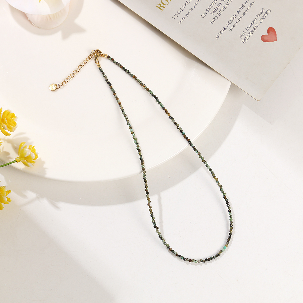 Natural crystal necklace, small particle natural stone neck chain, clasp chain, layering magic necklace pic 9