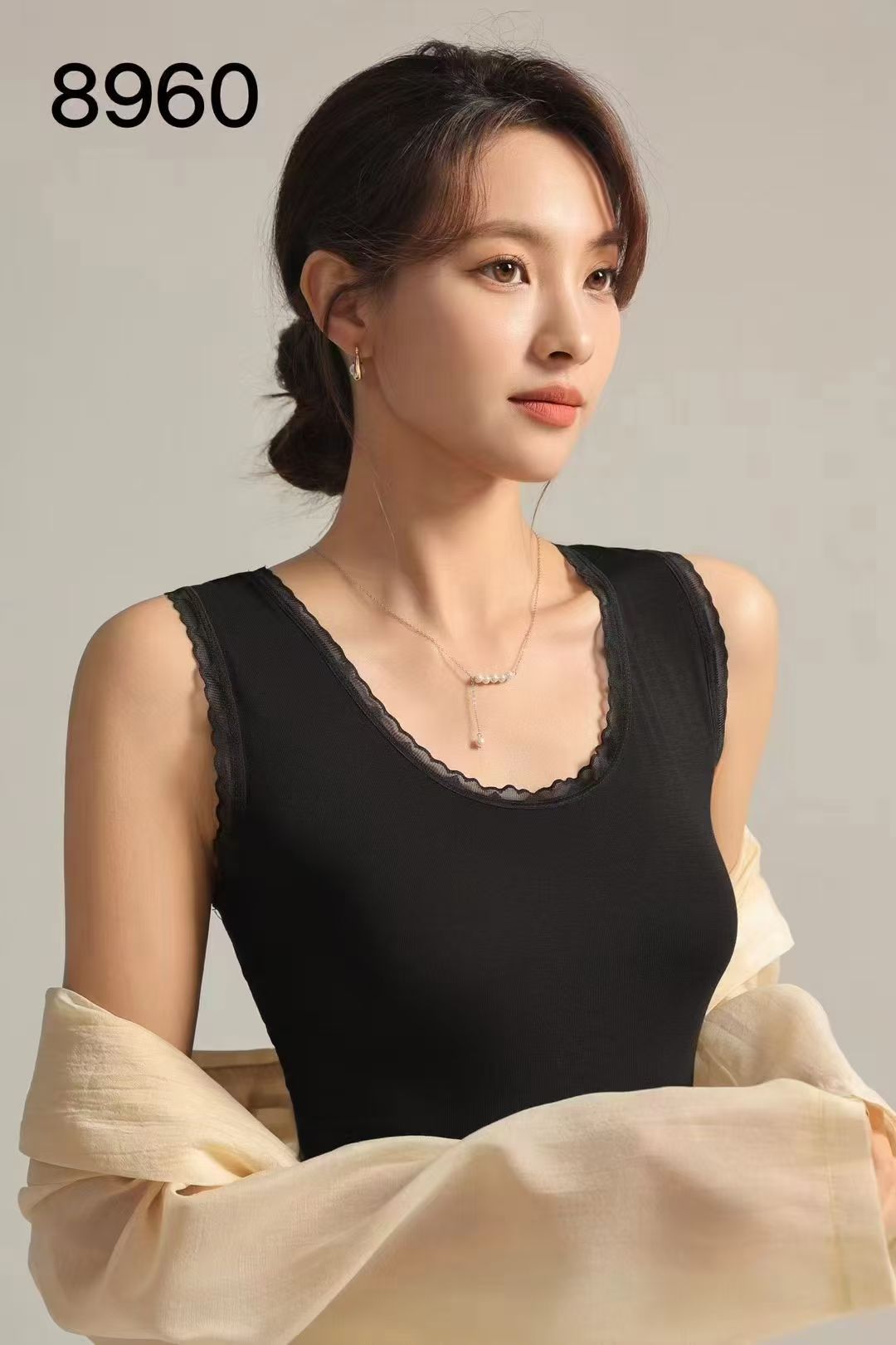 莫代尔夏季针织螺纹吊带背心女蕾丝边大码修身外穿内搭打底衫背心