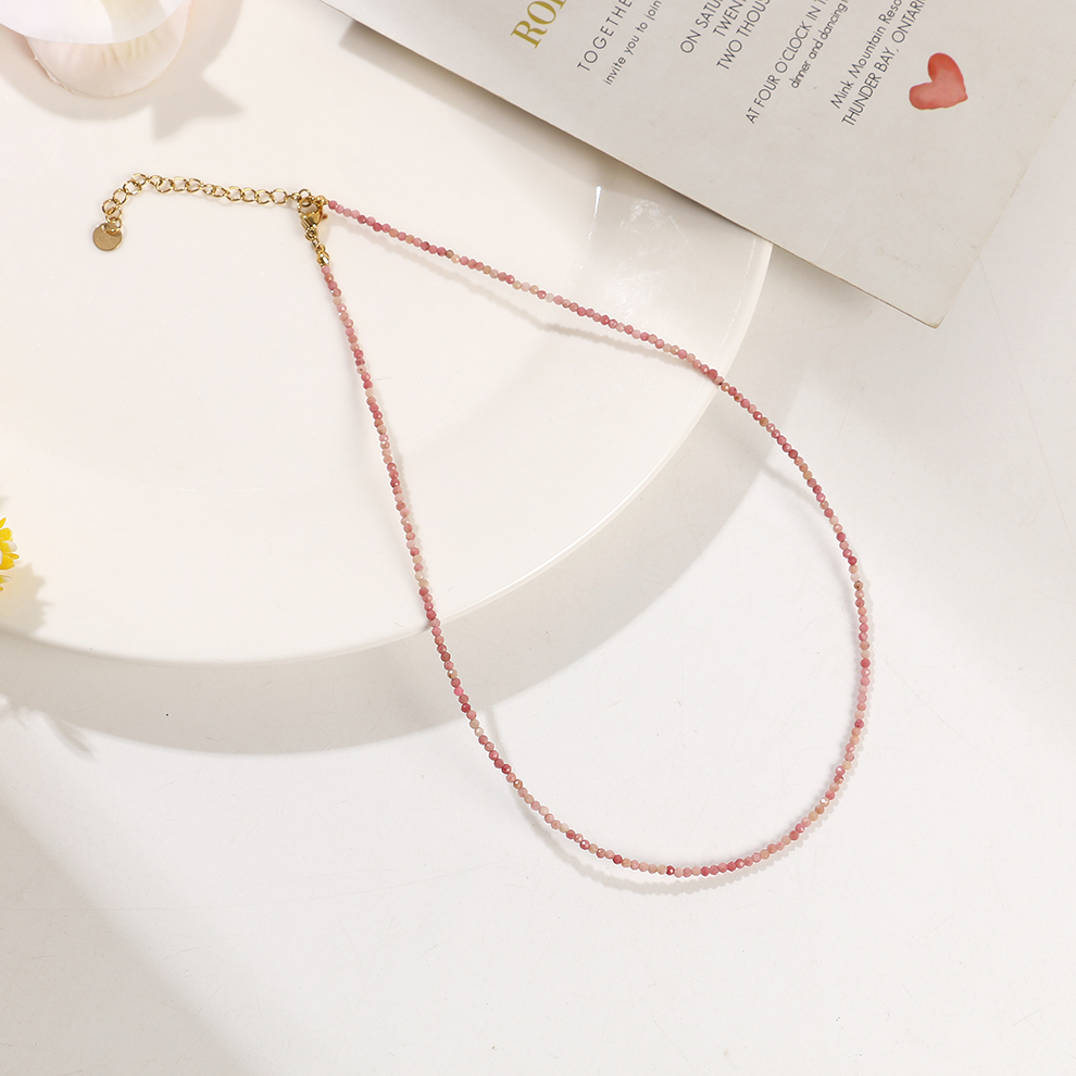Natural crystal necklace, small particle natural stone neck chain, clasp chain, layering magic necklace pic 3