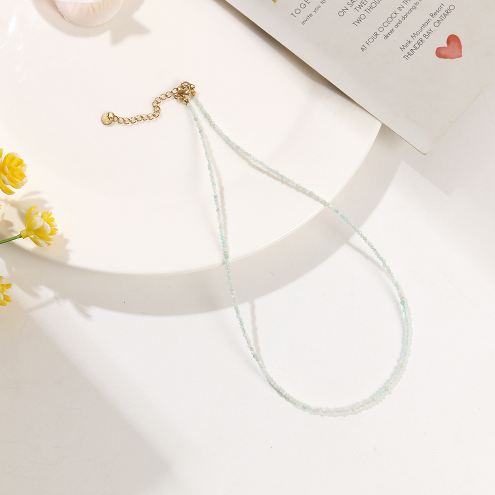 Natural crystal necklace, small particle natural stone neck chain, clasp chain, layering magic necklace pic 7