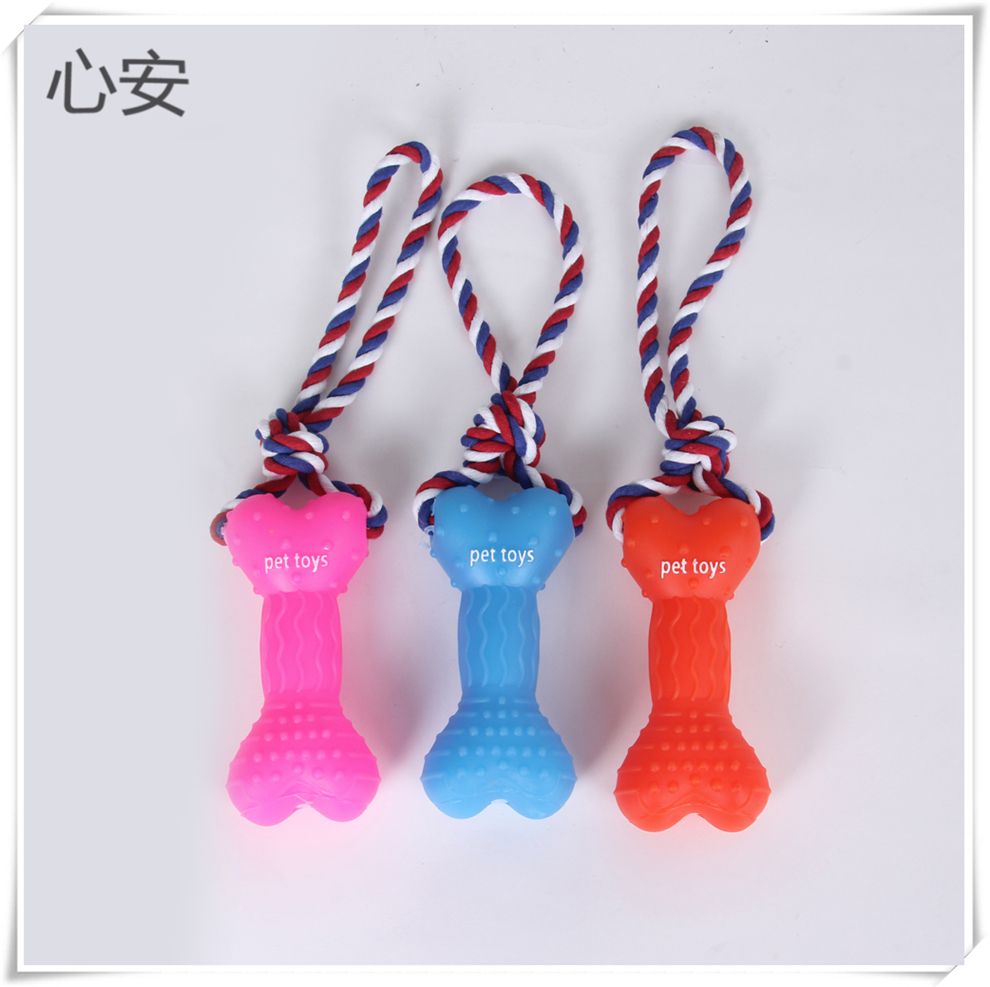 Wholesale of creative dog toys, pet vocal toys, simulated bones that can withstand biting, puppy teeth cleaning training, and vinyl toys thumbnail