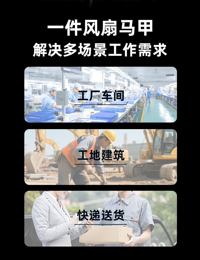 空调衣服降温工作服带风扇反光安全背心荧光绿工地施工工装男详情图15