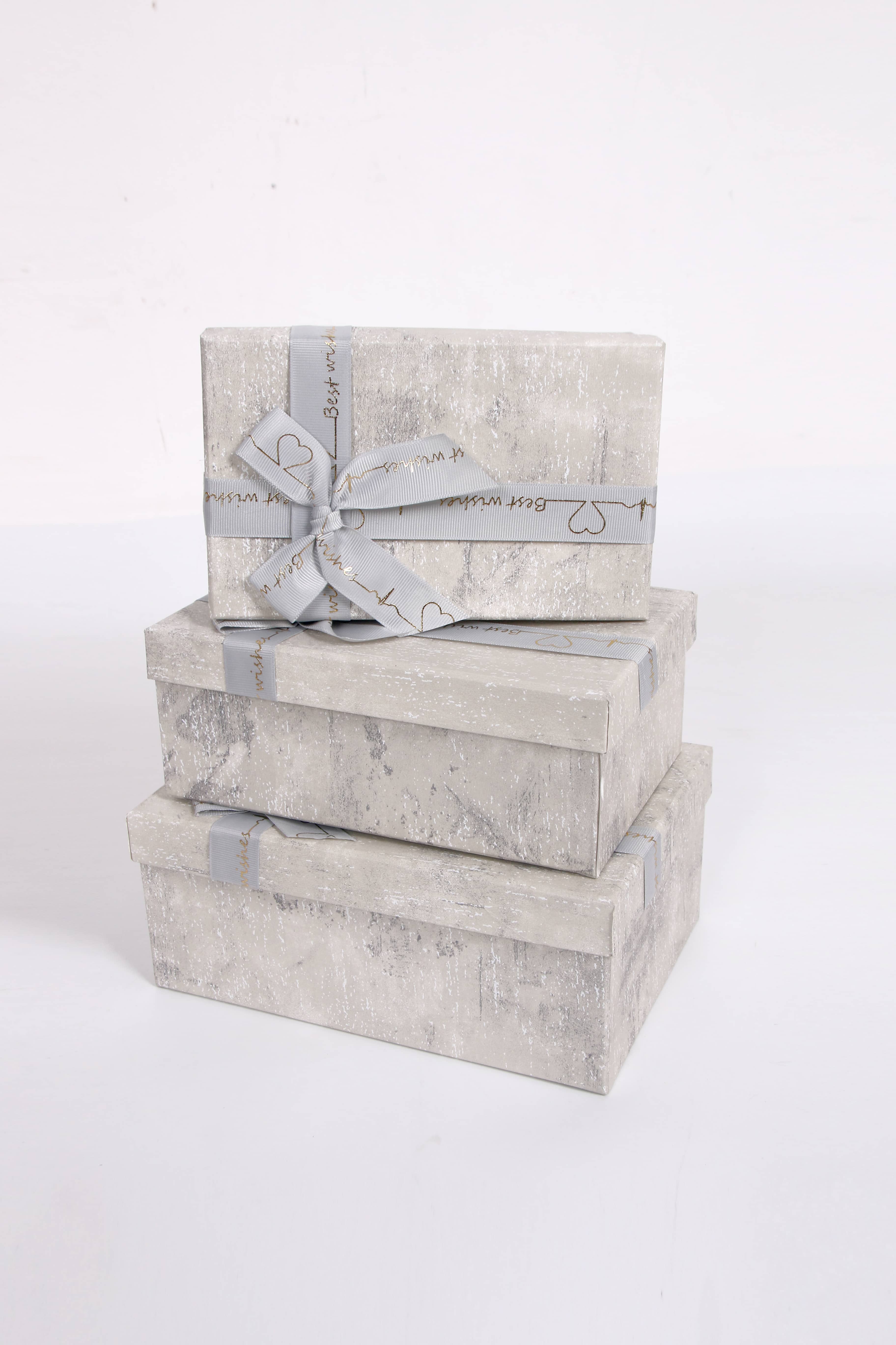 3404# Rectangular three-piece set Threaded Ribbon Gift Box, Souvenir, festival gift Packaging box, Exquisite gift box, special paper gift box, factory direct sales details Picture