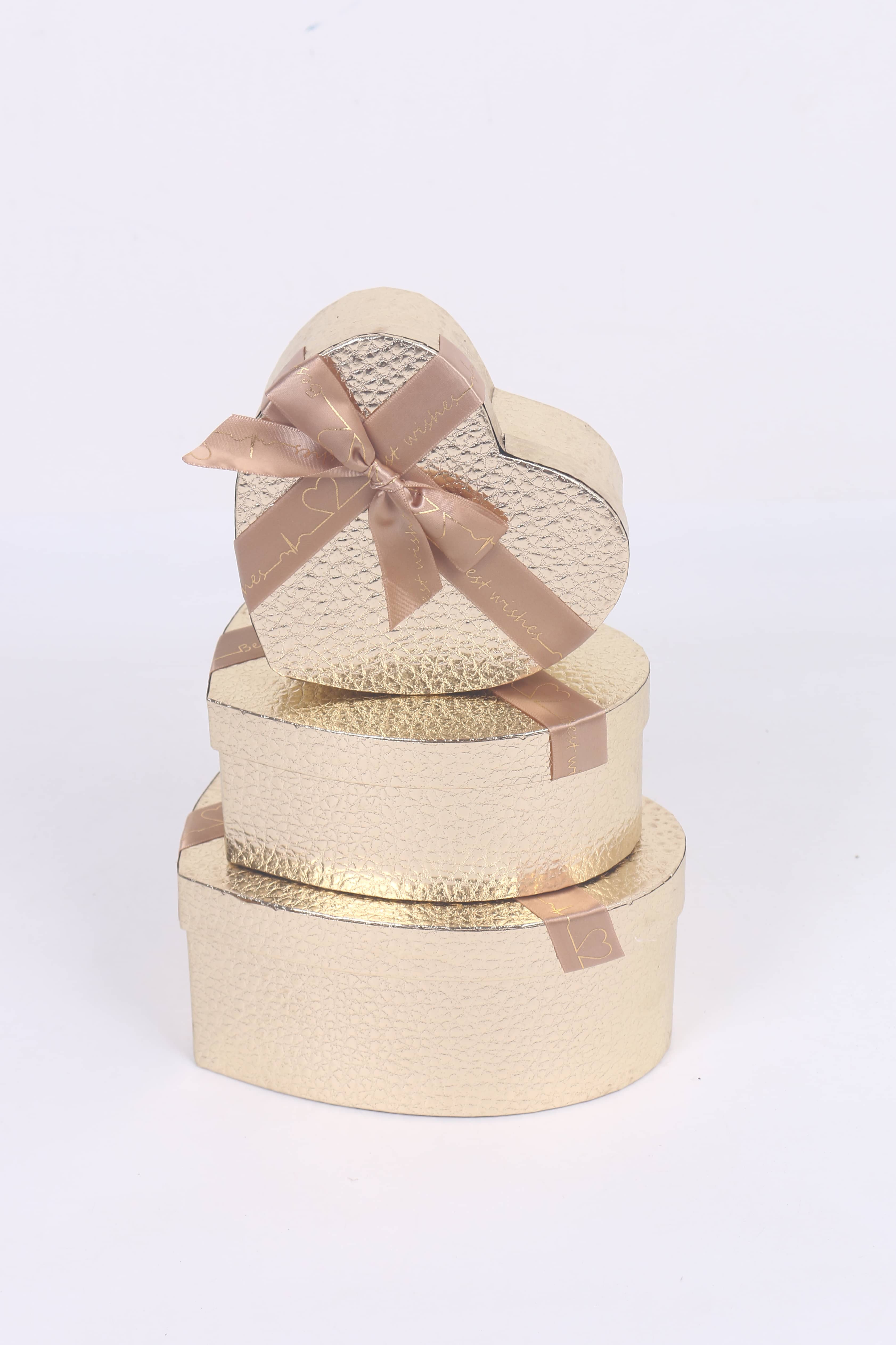 3405# Love Gift Box Three-piece Set, Heart-shaped Gift Box, Souvenir, Festival Gift Packaging Box, Exquisite Gift box, Lychee pattern Gift box, Factory direct sales Specification image