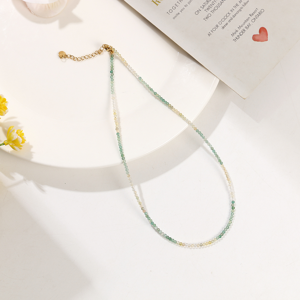 Natural crystal necklace, small particle natural stone neck chain, clasp chain, layering magic necklace pic 11